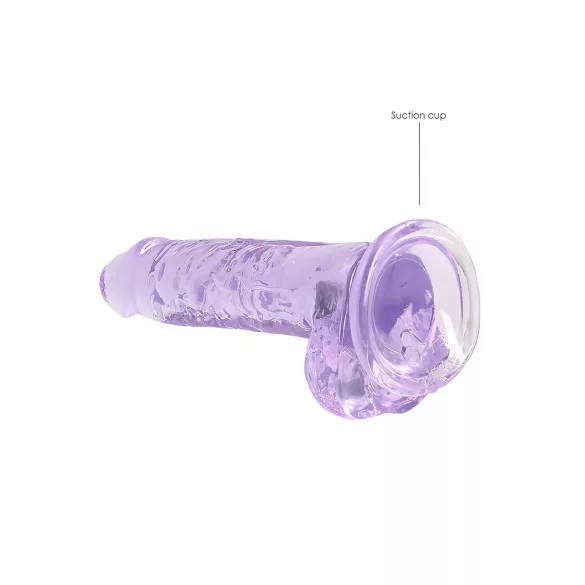 RealRock - átlátszó élethű dildó - lila (17cm)