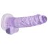 RealRock - átlátszó élethű dildó - lila (17cm)