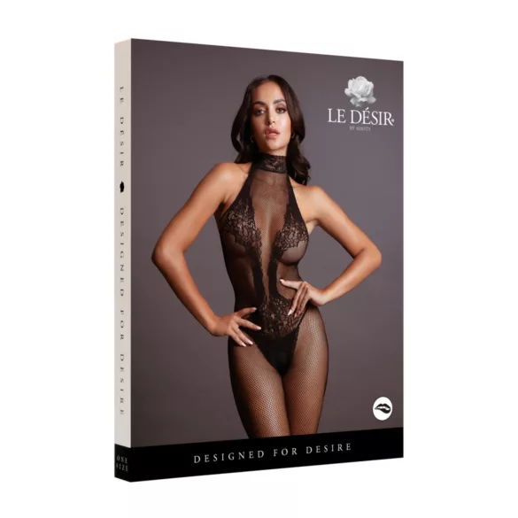 Le Désir - csipkés fekete necc overál (S-XL)