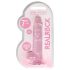 RealRock - átlátszó élethű dildó - pink (17cm)