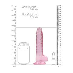 REALROCK - áttetsző élethű dildó - pink (17cm)