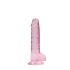 RealRock - átlátszó élethű dildó - pink (17cm)