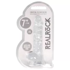 RealRock - átlátszó élethű dildó (átlátszó, 17 cm)