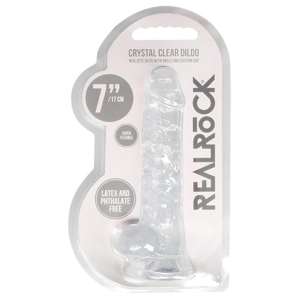 RealRock - átlátszó élethű dildó - átlátszó (17cm)
