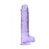 RealRock - átlátszó élethű dildó - lila (22cm)