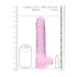 REALROCK - átlátszó élethű dildó - pink (22cm)