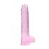 REALROCK - átlátszó élethű dildó - pink (22cm)