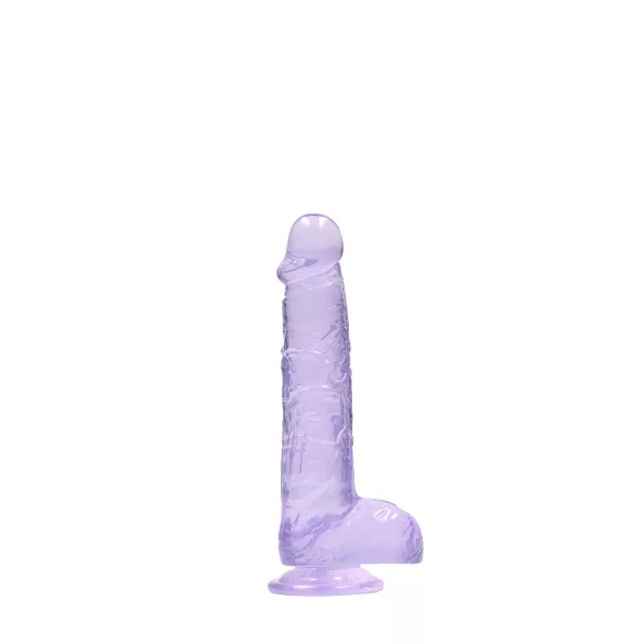 RealRock - átlátszó élethű dildó (lila, 15 cm)