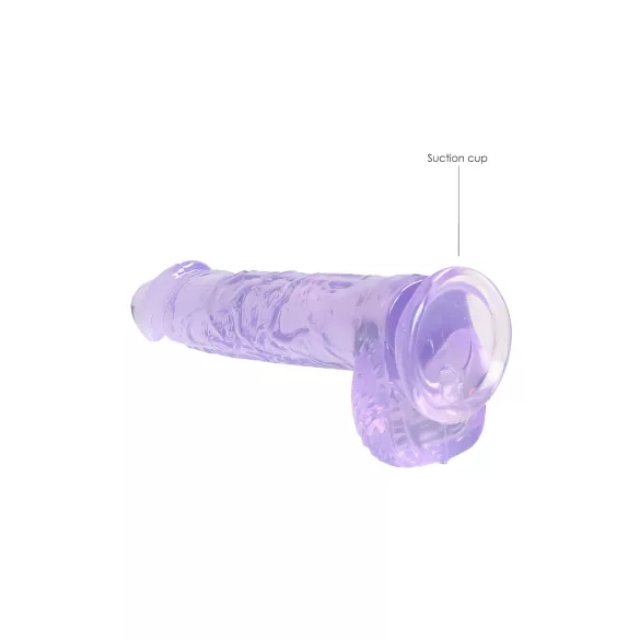 RealRock - átlátszó élethű dildó (lila, 15 cm)
