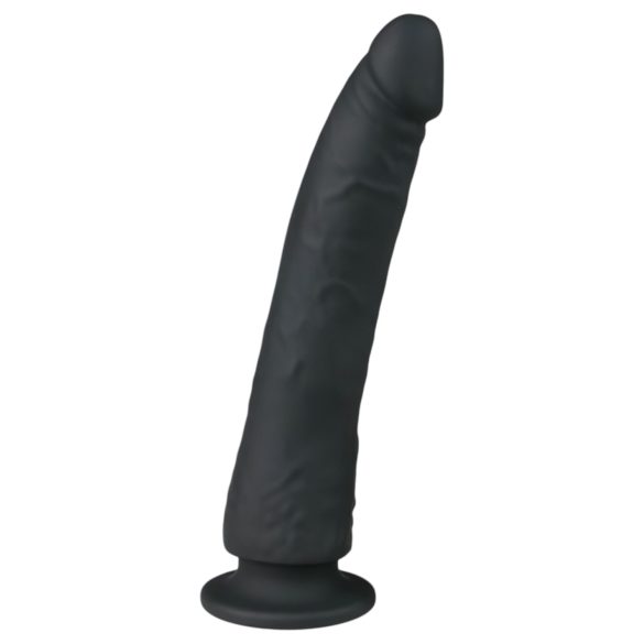 Easytoys - tapadókorongos 100% szilikon dildó (21cm) - fekete