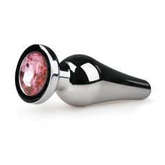 Easytoys Metal No.11 - pink köves kúp anál plug - ezüst (3,5cm)   Easytoys Metal No.11 - pink köves kúp anál plug - ezüst (3,5cm)