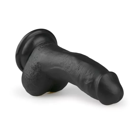 EasyToys - tapadókorongos, herés dildó (15 cm, fekete)