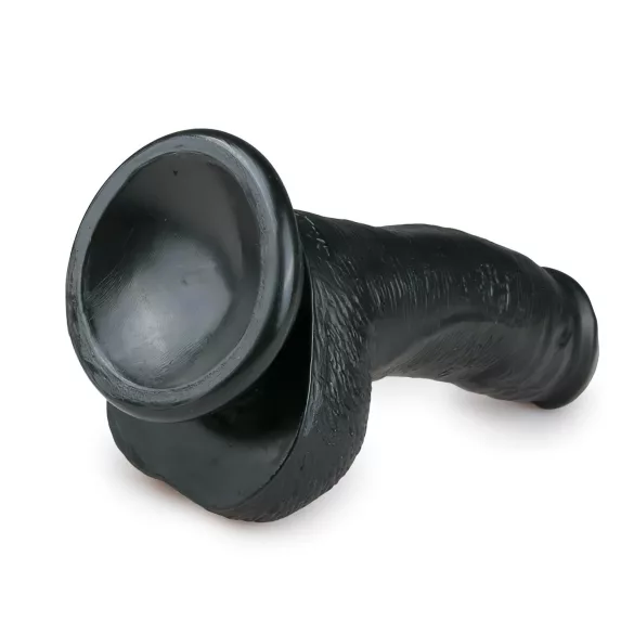 EasyToys - tapadókorongos, herés dildó (15 cm, fekete)