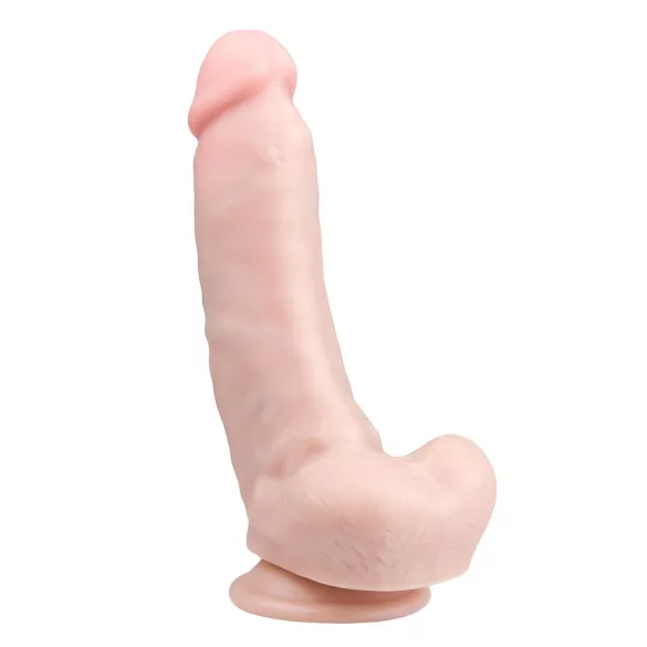 EasyToys - tapadókorongos, herés dildó (20 cm, natúr)