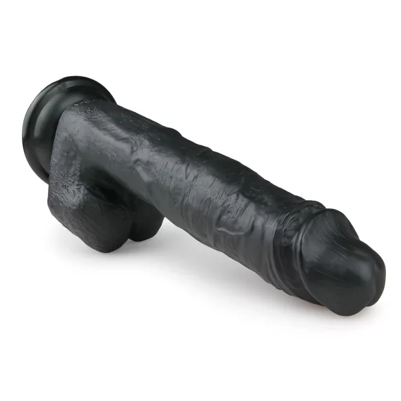 EasyToys - tapadókorongos, herés nagy dildó (26,5 cm, fekete)