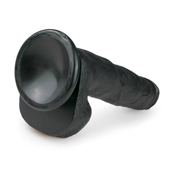 EasyToys - tapadókorongos, herés nagy dildó (26,5 cm, fekete)