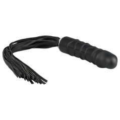 Easytoys Flogger - korbács és szilikon dildó egyben (fekete)   Easytoys Flogger - korbács és szilikon dildó egyben (fekete)