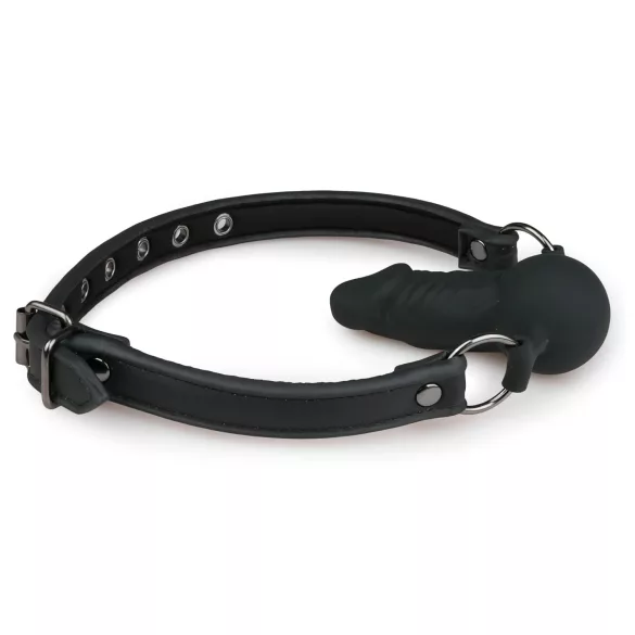 Easytoys - szájpecek belső dildóval (fekete)