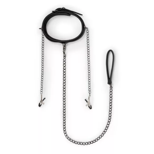 EasyToys - bimbócsipesz, nyakörv és póráz bondage szett (4 részes)