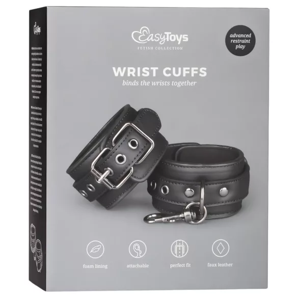 EasyToys - műbőr bilincs (fekete)