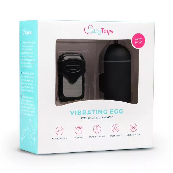 EasyToys - távirányítós vibrációs tojás (fekete)