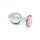Rimba XS - pink köves, fém anál plug (ezüst)