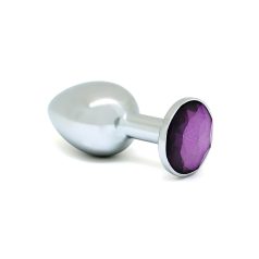 Rimba XS - lila köves, fém anál plug (ezüst) Rimba XS - lila köves, fém anál plug (ezüst)