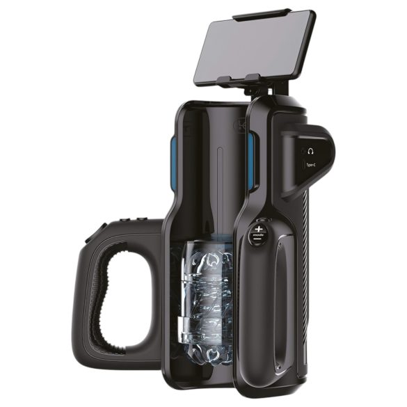 LETEN SM 500 - fel-le mozgó maszturbátor telefon tartóval (fekete)