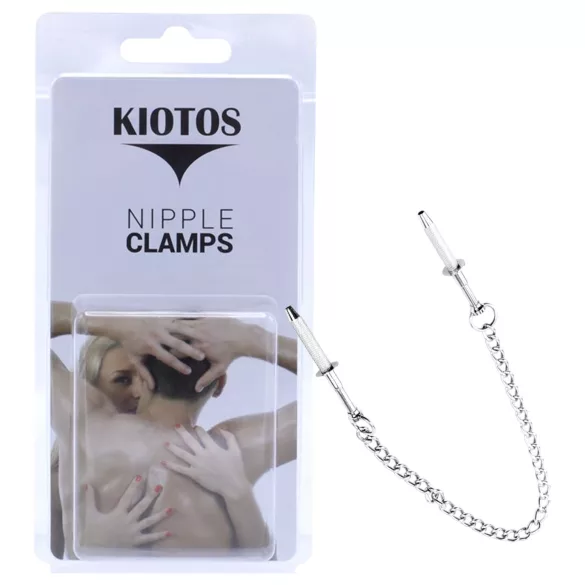 Kiotos - rozsdamentes acél bimbócsipesz, BDSM kiegészítő (ezüst)