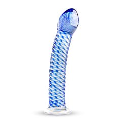 Gildo Glass No. 5 - spirál üveg dildó (átlátszó-kék) Gildo Glass No. 5 - spirál üveg dildó (átlátszó-kék)
