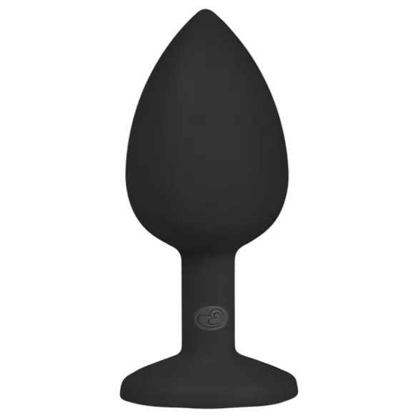 Easytoys Diamond - fehér köves anál plug (kicsi) - fekete