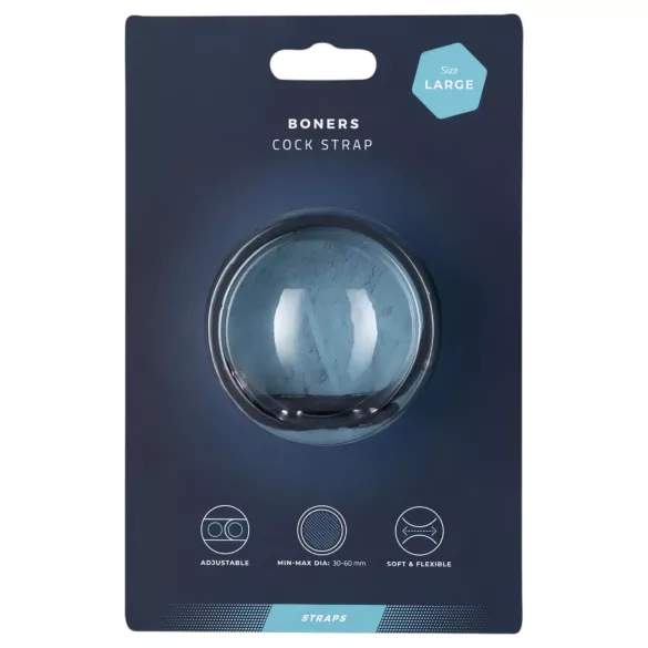 Boners Cock Straps L - állítható péniszgyűrű (szürke)