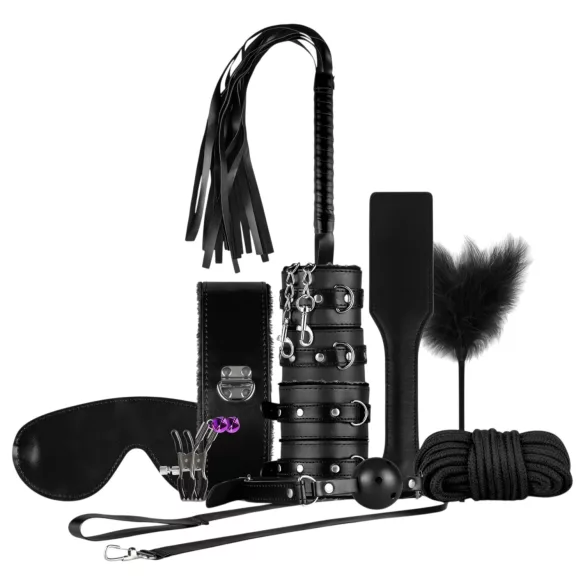 Secret Pleasure Chest - haladó BDSM készlet - 14 részes (fekete)