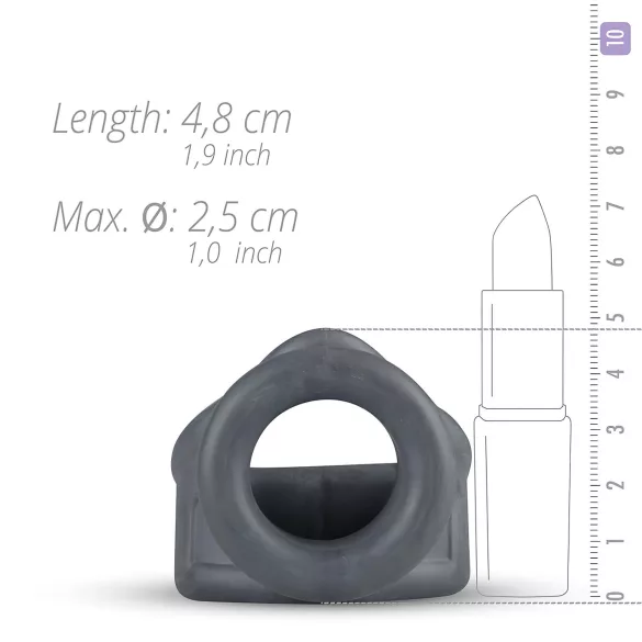 Boners 2in1 - péniszgyűrű és herenyújtó gyűrű (szürke)
