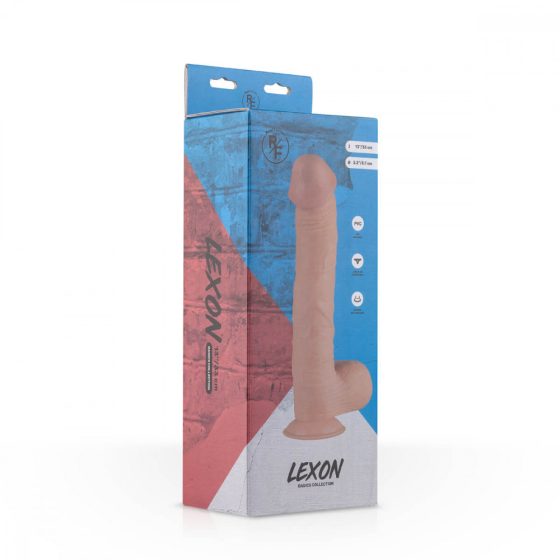 Real Fantasy Lexon - tapadótalpas, herés élethű dildó (33cm) - natúr