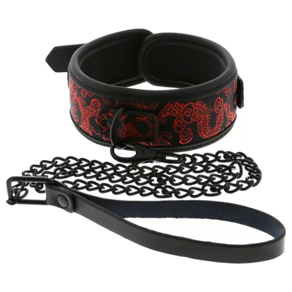 Dreamtoys Blaze - bondage nyakörv és póráz szett (fekete)