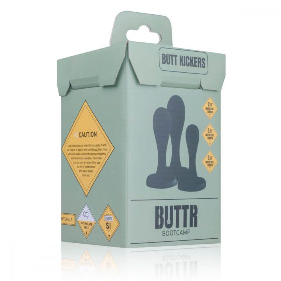 BUTTR Butt Kickers - anál dildó szett - fekete (3 részes)
