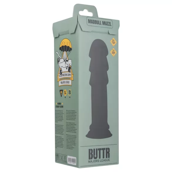 BUTTR Madbull Muzzl - tapadókorongos anál dildó (fekete)