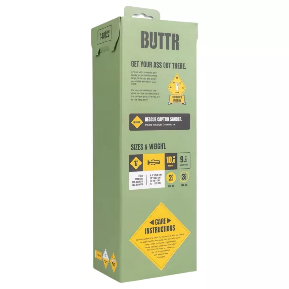 BUTTR Tactical I - tapadókorongos dildó (fekete)