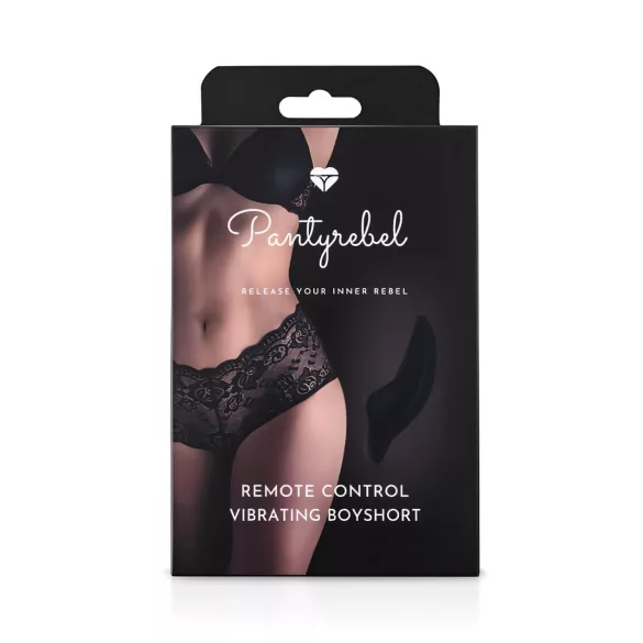 Pantyrebel - akkus, rádiós vibrációs francia bugyi - fekete (S-L)