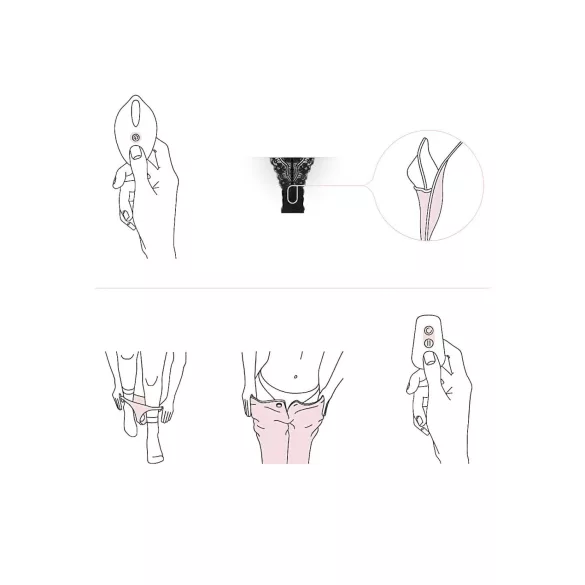 Pantyrebel - akkus, rádiós vibrációs tanga - fekete (S-L)