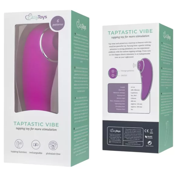 EasyToys Taptastic Vibe - akkus, vízálló csiklóizgató vibrátor (pink)