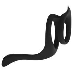   EasyToys Pleasure Ring - rugalmas péniszgyűrű és heregyűrű (fekete)