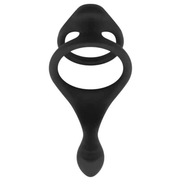 EasyToys Pleasure Ring - rugalmas péniszgyűrű és heregyűrű (fekete)