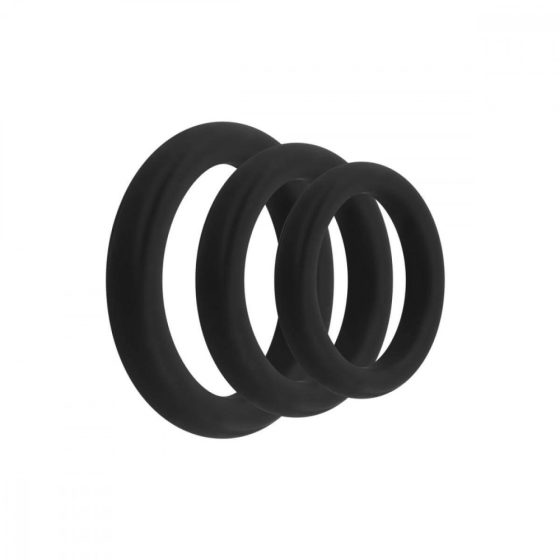 Easytoys Explore Ring - péniszgyűrű szett - 3 részes (fekete)