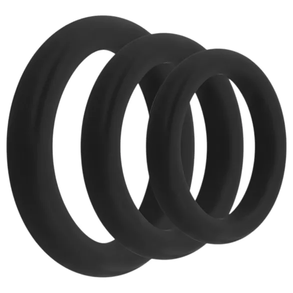 EasyToys Explore Ring - péniszgyűrű szett - 3 részes (fekete)