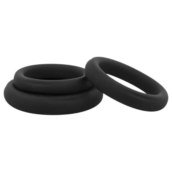 EasyToys Explore Ring - péniszgyűrű szett - 3 részes (fekete)