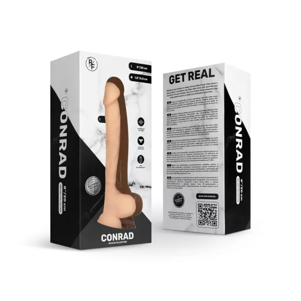 Real Fantasy Conrad - tapadókorongos vibrátor - 20 cm (natúr)