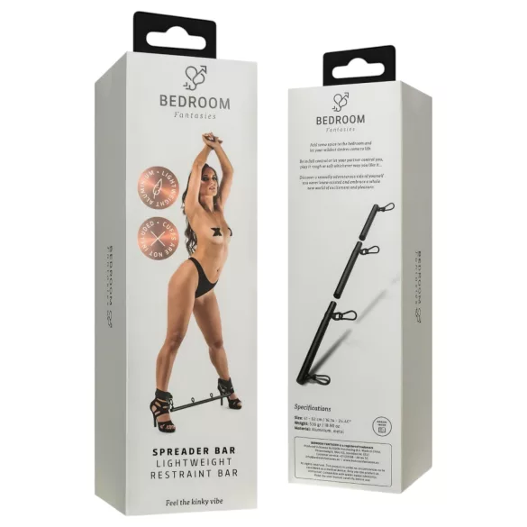 Bedroom Fantasies - állítható terpesztőrúd, bondage kellék (fekete)