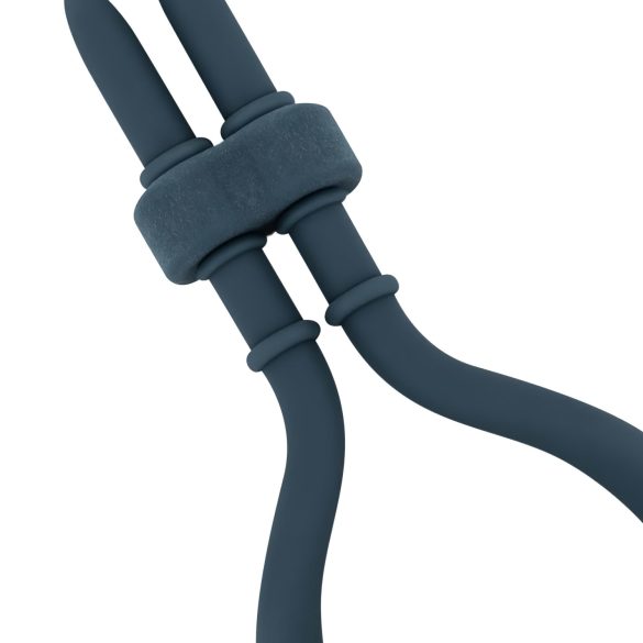 Boners - állítható vibrációs péniszgyűrű (kék)